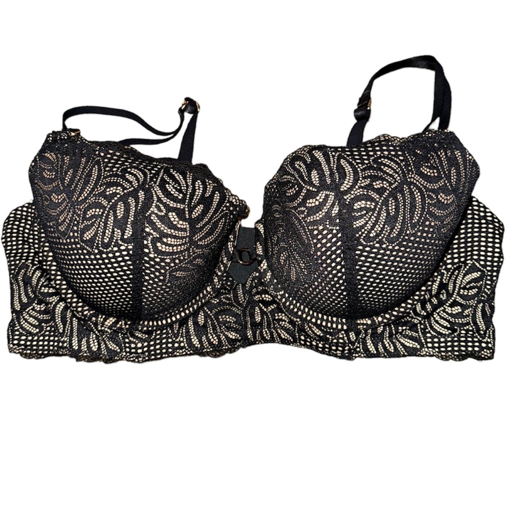 Aerie black lace balconette bra